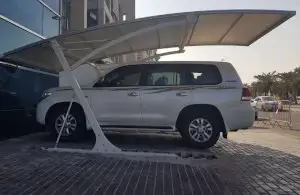 Durable aluminum car garage structure for outdoor parking protection