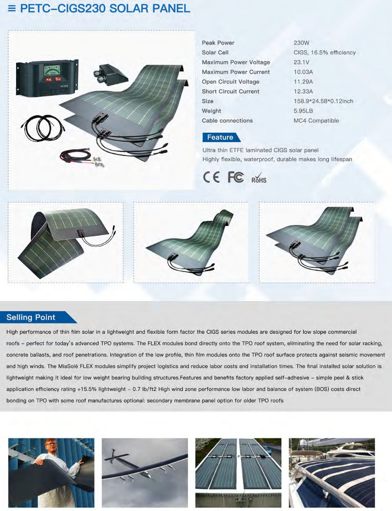 petc cigs230 solar panel